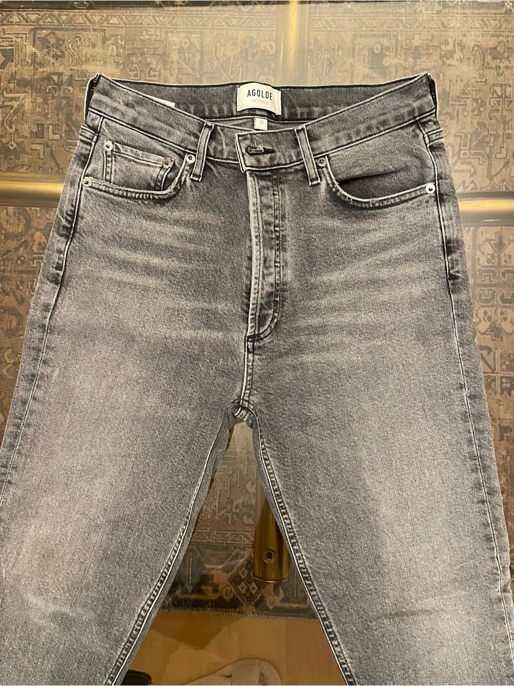 Agolde Women’s Slim Straight Washed Gray Jeans - Picture 2 of 8